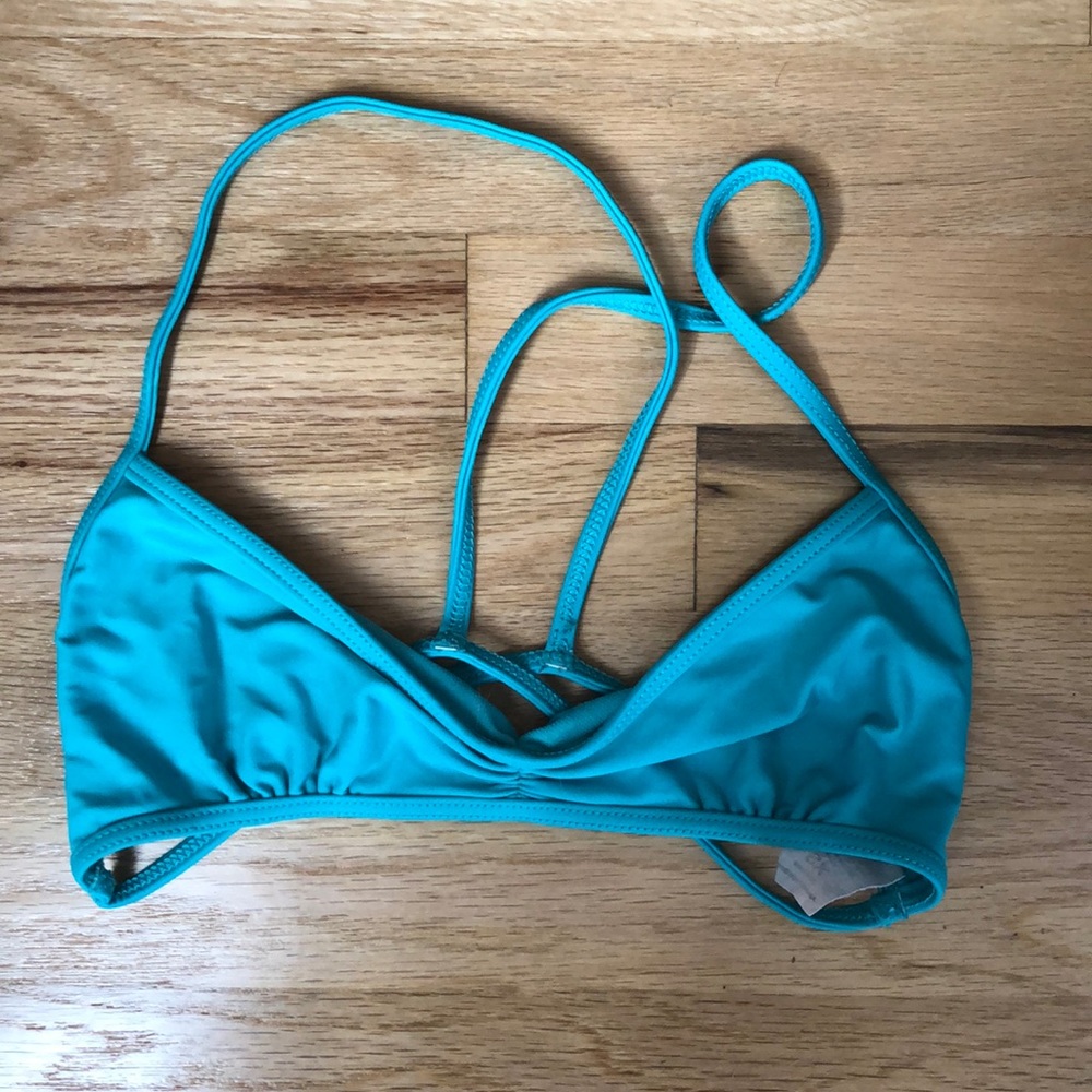 TEAL strappy back bralette swim top